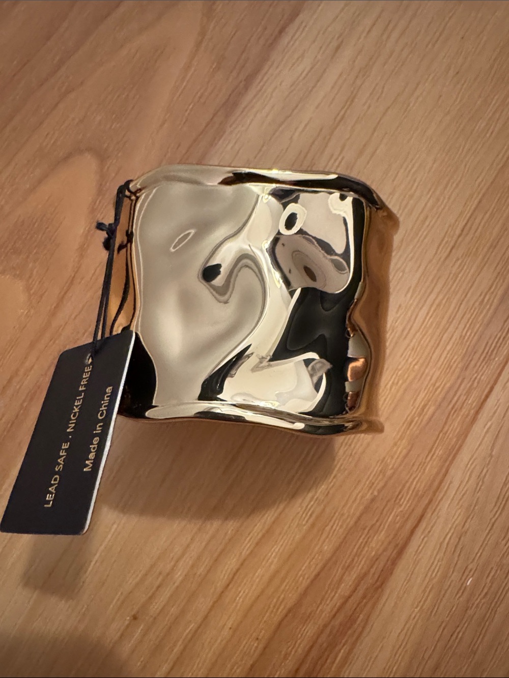 House of Harlow 1960 Shiny Gold Wave Cuff Bracelet - Picture 7 of 9